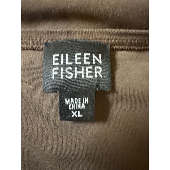 Eileen Fisher Silk Brown Scoop Neck Minimalist Loose Fit Sleeveless Tank Top XL - Picture 5 of 7
